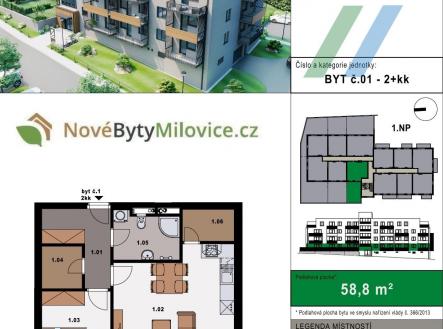 Prodej bytu, 2+kk, 55 m²