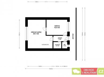 Prodej bytu, 2+kk, 43 m²