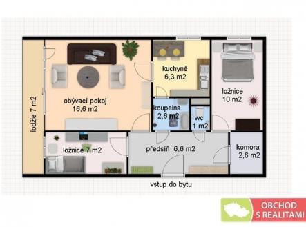 Prodej bytu, 3+1, 53 m²
