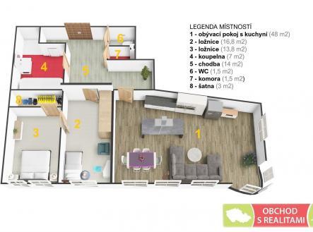 Pronájem bytu, 3+kk, 106 m²