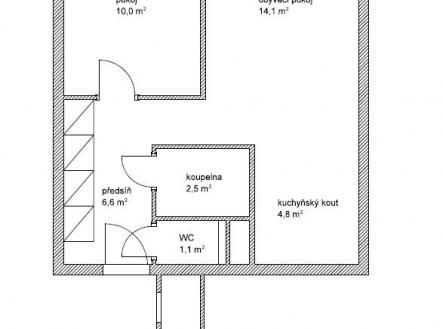 Pronájem bytu, 2+kk, 38 m²