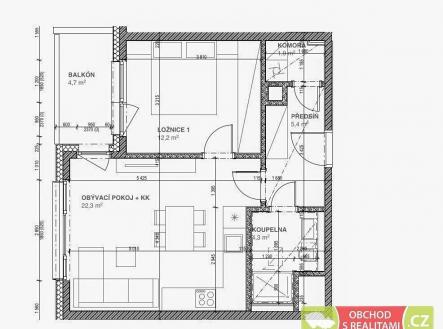 Pronájem bytu, 2+kk, 50 m²