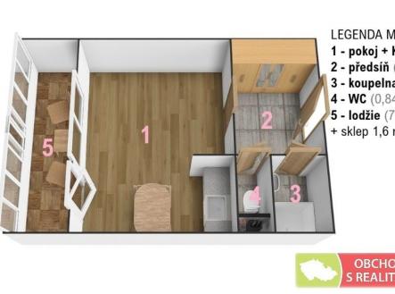 Pronájem bytu, 1+kk, 26 m²