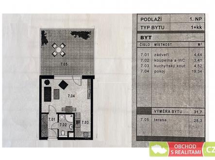 Pronájem bytu, 1+kk, 60 m²