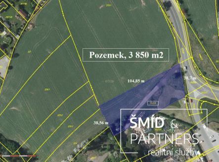 Prodej - pozemek pro komerční výstavbu, 3 850 m²