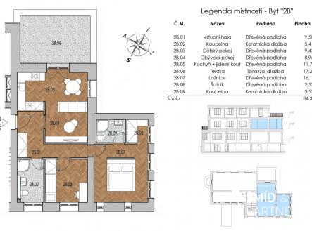 Prodej bytu, 3+kk, 84 m²