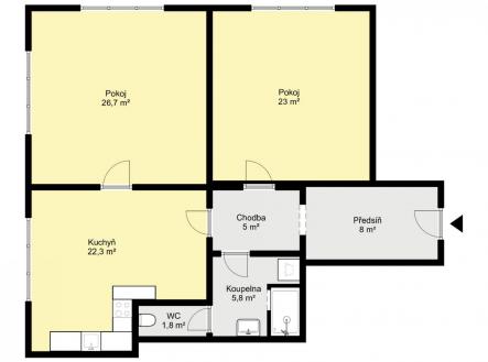 Pronájem bytu, 3+kk, 80 m²