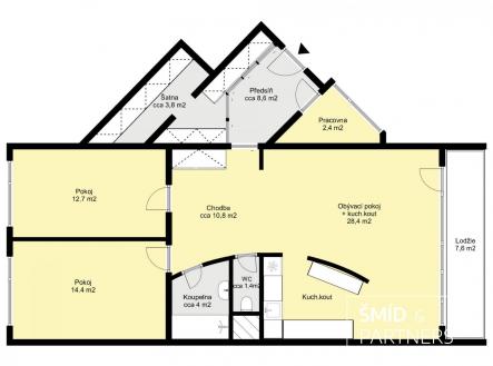 Pronájem bytu, 3+kk, 97,5 m²