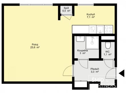 Pronájem bytu, 1+1, 36 m²