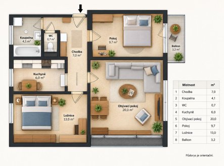 Prodej bytu, 3+1, 70 m²