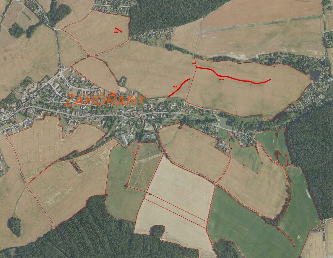 Prodej pozemků Zahořany u Mníšku pod Brdy + Stříbrná Lhota