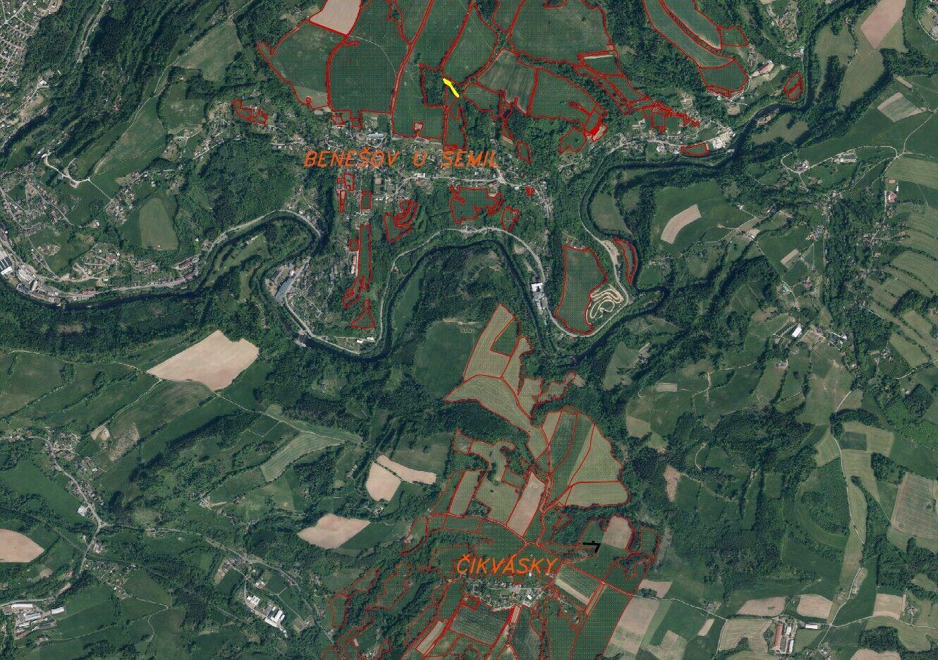 prodej pozemků Benešov u Semil + Čikvásky