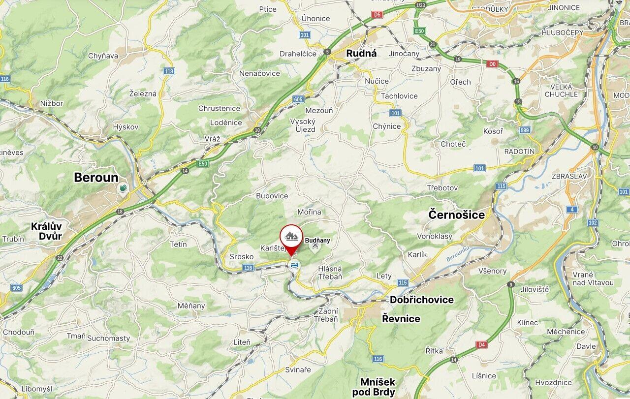 Prodej pozemků Budňany, městys Karlštejn