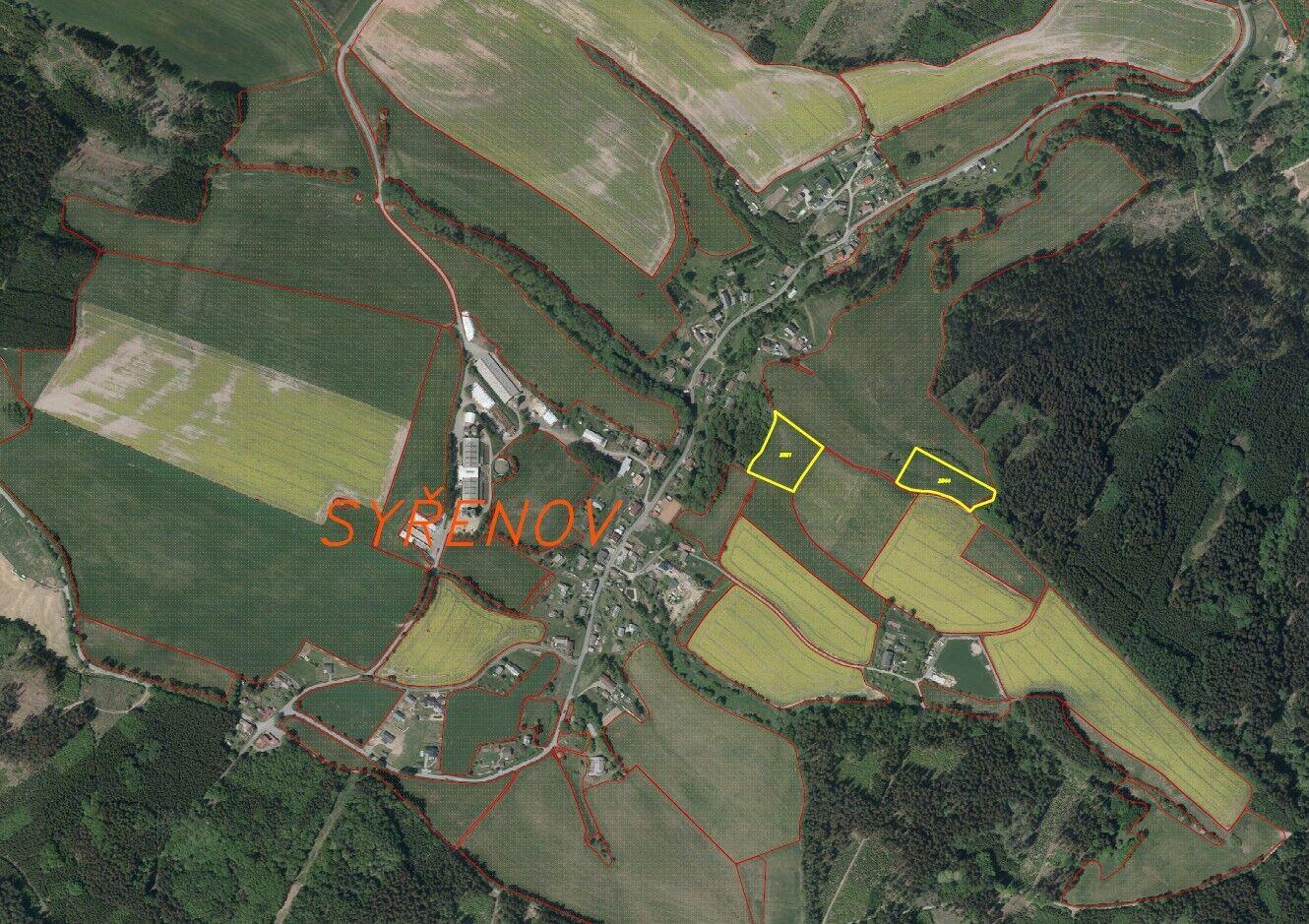 prodej pozemků Syřenov