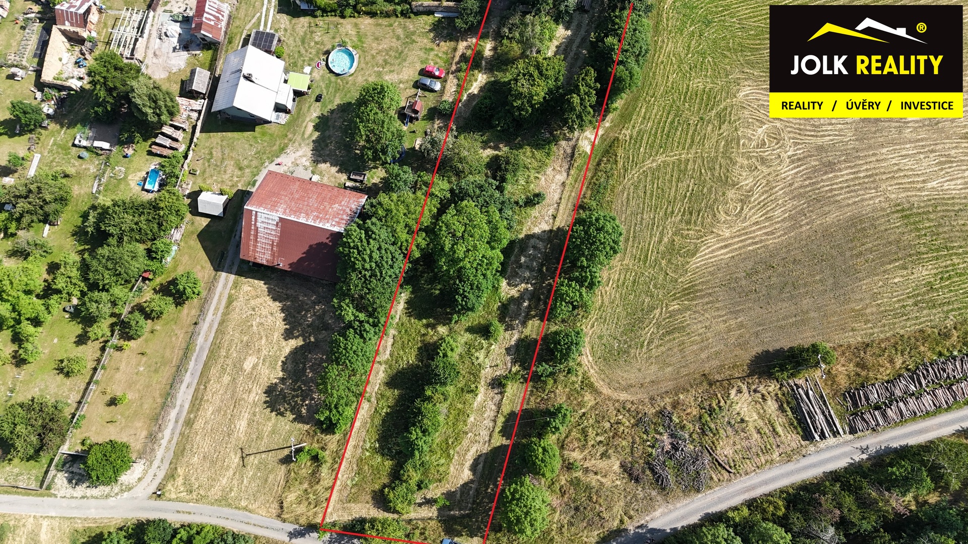 Vyznačení pozemku.