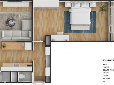 Prodej bytu, 2+kk, 50 m²