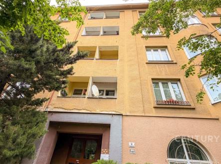 Fasáda činžovního domu se zahradou, světlá omítka, plastová okna, klidná lokalita, moderní konstrukce, udržovaný vzhled.