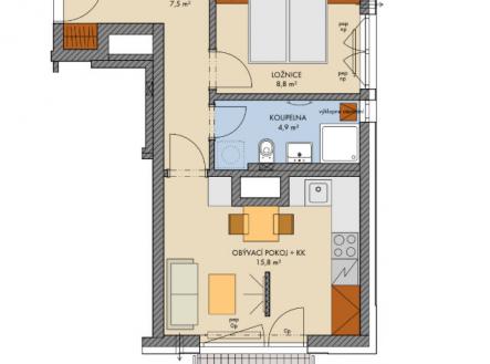 Pronájem bytu, 2+kk, 40 m²