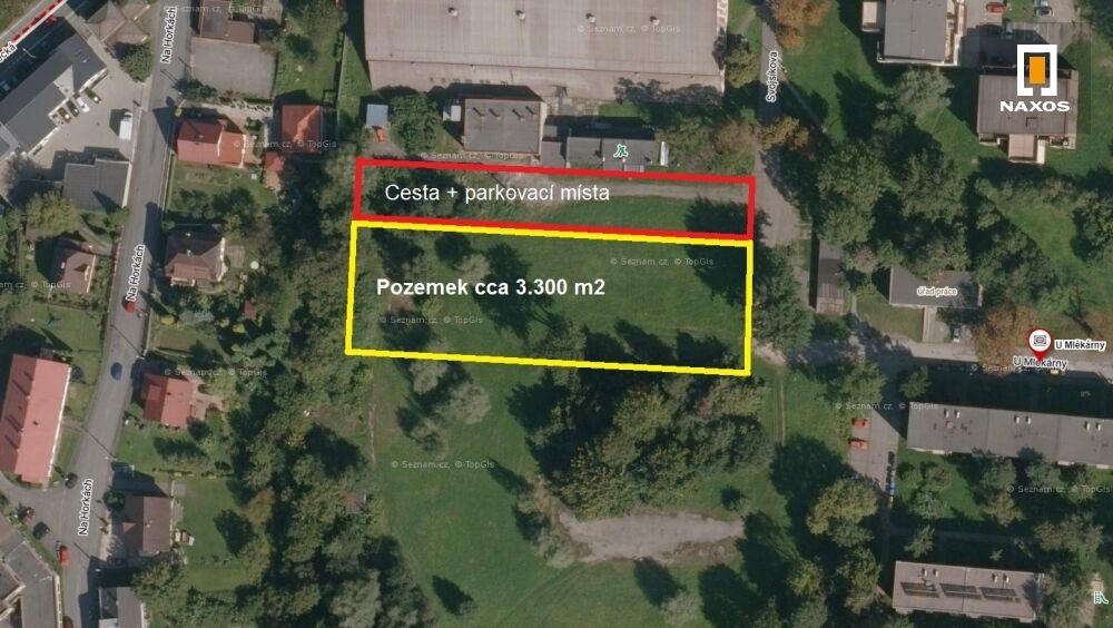 Pozemek pro stavbu bytových domů, 3.300 m2, ul. U Mlékárny, Český Těšín