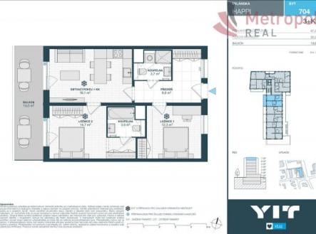 Prodej bytu, 3+kk, 80 m²