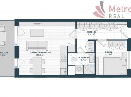 Prodej bytu, 1+kk, 55 m²