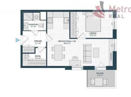 Prodej bytu, 2+kk, 59 m²