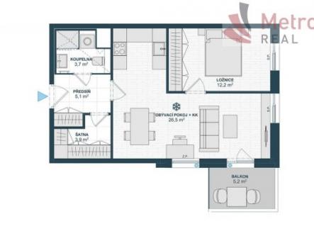 Prodej bytu, 2+kk, 59 m²