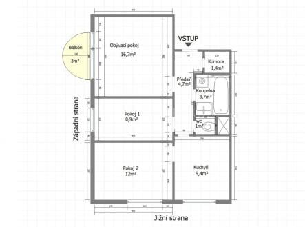 Prodej bytu, 3+1, 63 m²