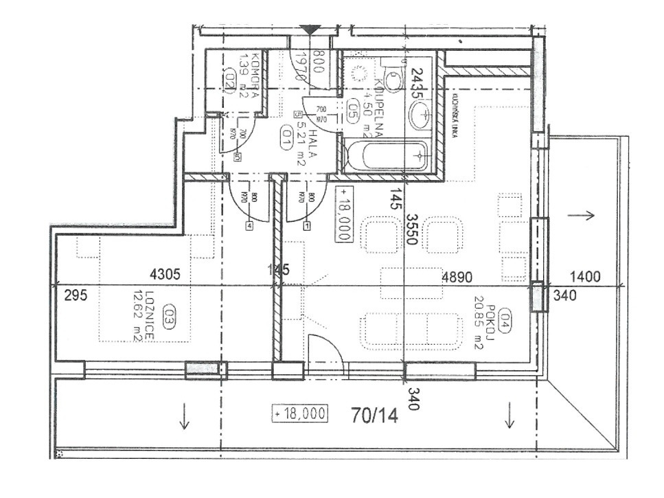 Pěkný byt 2+kk, 44m² + balcony 22,4m², Pod Harfou, metro B - Českomorvaská jen 4 minuty tramvají.