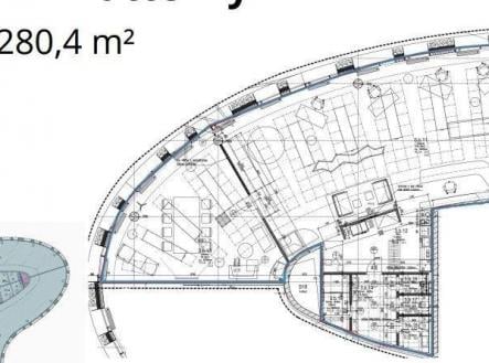 Pronájem - kanceláře, 280 m²