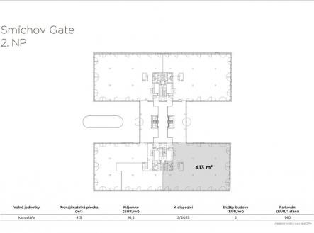 Pronájem kanceláře, 413 m²