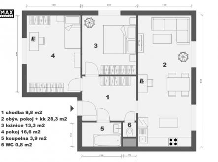 Prodej bytu, 3+kk, 95 m²