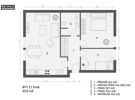 Pronájem bytu, 3+kk, 63 m²