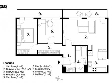 Prodej bytu, 3+1, 82 m²
