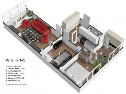 Prodej bytu, 3+1, 65 m²