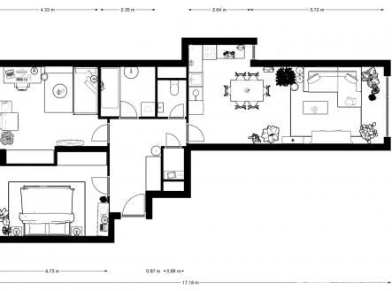 Pronájem bytu, 3+kk, 78 m²