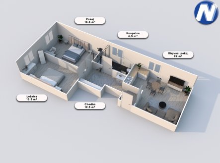 Prodej bytu, 4+kk, 77 m²