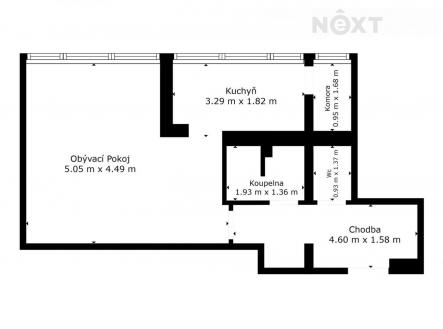 Pronájem bytu, 1+1, 37 m²