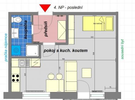 Pronájem bytu, 1+kk, 54 m²
