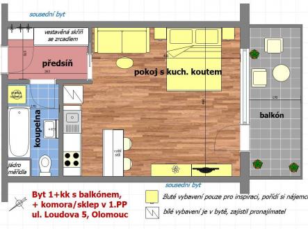 Pronájem bytu, 1+kk, 40 m²