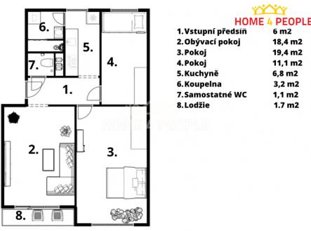 Prodej bytu, 3+1, 67 m²