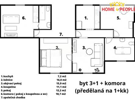 Prodej bytu, 3+1, 86 m²