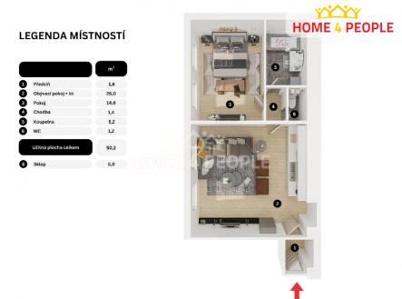 Prodej bytu, 2+kk, 52 m²