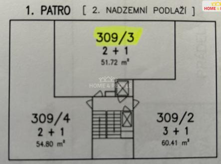 Prodej bytu, 2+1, 56 m²