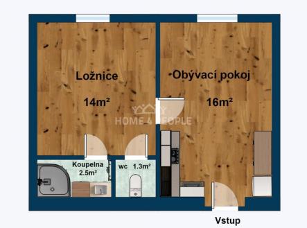 Pronájem bytu, 2+kk, 37 m²