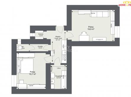 Pronájem bytu, 2+1, 52 m²