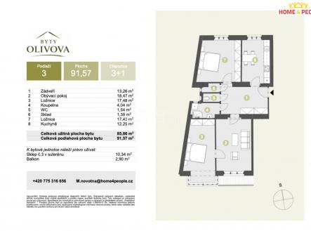 Prodej bytu, 3+1, 92 m²