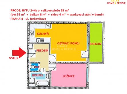 Prodej bytu, 2+kk, 65 m²