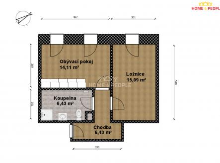 Pronájem bytu, 2+kk, 45 m²