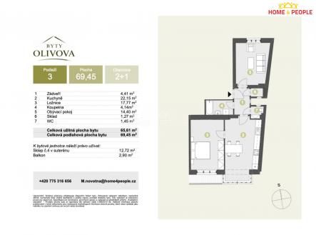 Prodej bytu, 2+1, 69 m²
